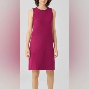 Eileen Fisher M Sleeveless Dress Viscose Nylon Spandex Stretch Made in USA